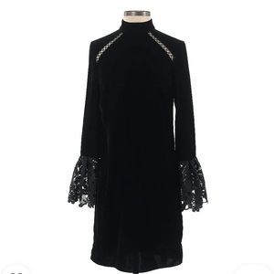 Shoshanna Elegant Black Lace Sleeve Dress